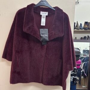 Joseph Ribkoff Burgundy Teddy Jacket